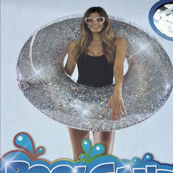 Silver Glitter Jumbo Pool Tube - Picture 3 of 4